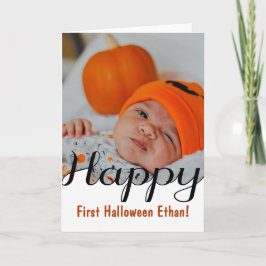 Happy First Halloween aangepaste baby-fotokaart Kaart