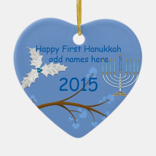 Happy First Hanukkah Together Ornament Gift Custom (Voorkant)