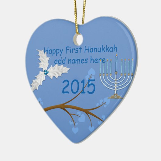 Happy First Hanukkah Together Ornament Gift Custom (Links)