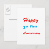 Happy FIRST JUBILEUM 1st Celebrations Blessings Uitnodiging Briefkaart (Voorkant / Achterkant)