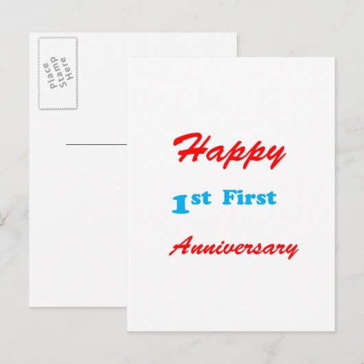 Happy FIRST JUBILEUM 1st Celebrations Blessings Uitnodiging Briefkaart (Voorkant / Achterkant)