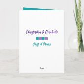 Happy First Jubileum voegt foto turkooise paars to Kaart (Achterkant)