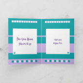 Happy First Jubileum voegt foto turkooise paars to Kaart (Binnen)