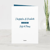 Happy First Jubileum voegt namen blauwe perzik toe Kaart (Achterkant)