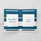 Happy First Jubileum voegt namen blauwe perzik toe Kaart (Binnen)