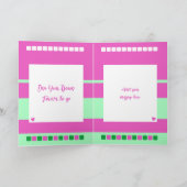 Happy First Jubileum voegt roze groene namen toe Kaart (Binnen)