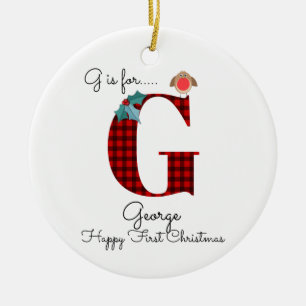 Happy first-kerstfeest G-lumberjack robin Keramisch Ornament