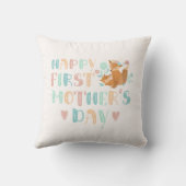 Happy First Moederdag 1st Time Mom Boho Kussen (Achterkant)
