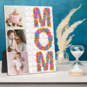 Happy First Moederdag 3 foto gepersonaliseerd Fotoplaat (Zijkant)