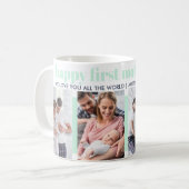 Happy First Moederdag 4 Foto gepersonaliseerd Koffiemok (Voorkant links)