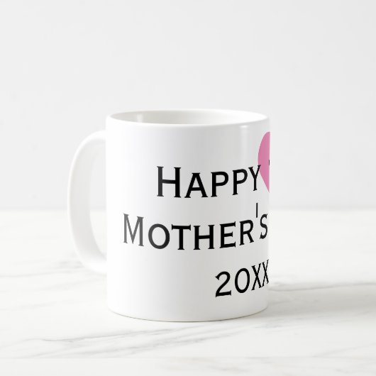 Happy First Moederdag Black & Roze Mok (Voorkant links)