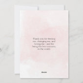 Happy First Moederdag Bloemen Roze Vakantie Kaart (Achterkant)