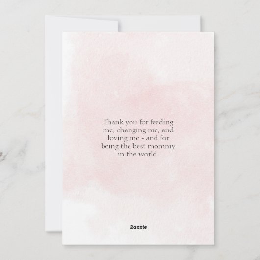 Happy First Moederdag Bloemen Roze Vakantie Kaart (Achterkant)