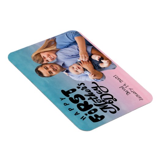 Happy First Moederdag Custom Photo Magneet (Rechterzijde)