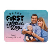 Happy First Moederdag Custom Photo Magneet (Horizontaal)