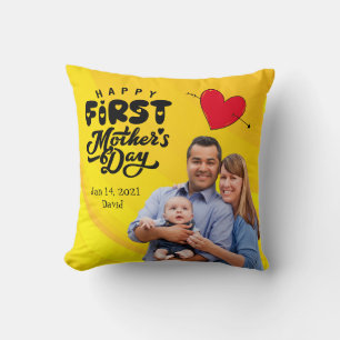 Happy First Moederdag Custom Sierkussen