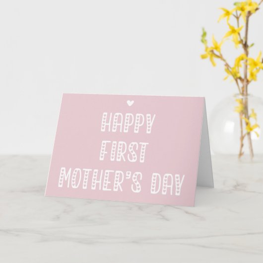 Happy First Moederdag. Cute Moederdag Kaart (Gele Bloem)