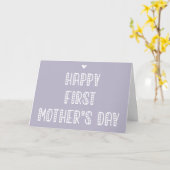 Happy First Moederdag. Cute Moederdag Kaart (Gele Bloem)