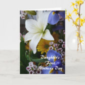 Happy First Moederdag-Daughter- Bloemen Kaart (Gele Bloem)