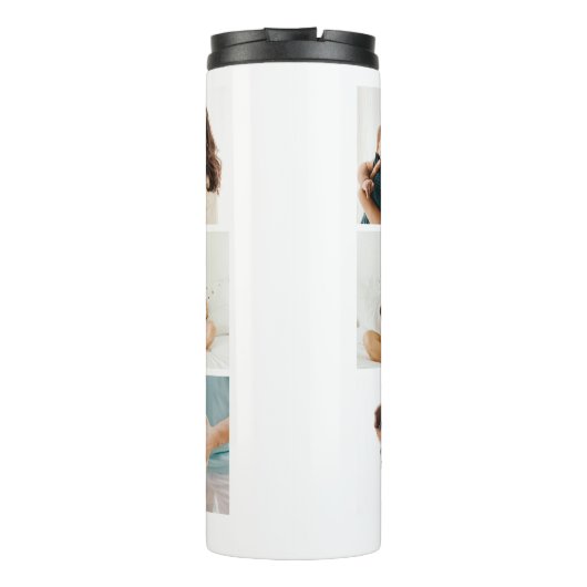 Happy First Moederdag' Fotocollage Keepsake Thermosbeker (Achterkant)