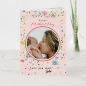 Happy First Moederdag Gevouwen Folie Wenskaart (Voorkant)