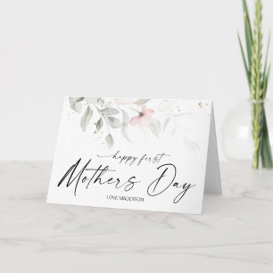 Happy First Moederdag Gift voor mam Floral Kaart