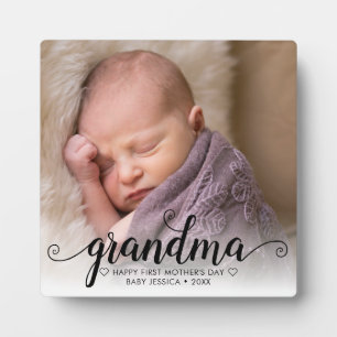 Happy First Moederdag Grandma Chic Script Photo Fotoplaat