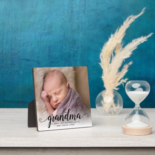 Happy First Moederdag Grandma Chic Script Photo Fotoplaat (Insitu)
