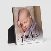 Happy First Moederdag Grandma Chic Script Photo Fotoplaat (Voorkant)