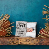 Happy First Moederdag Grandma Custom Photo Wood Fotoplaat (Zijkant)