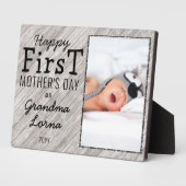 Happy First Moederdag Grandma Custom Photo Wood Fotoplaat (Zijkant)