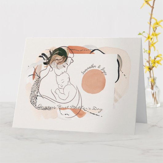 Happy First Moederdag Kaart (Gele Bloem)