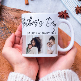 Happy First Moederdag mama Baby 5 Foto Collage Koffiemok