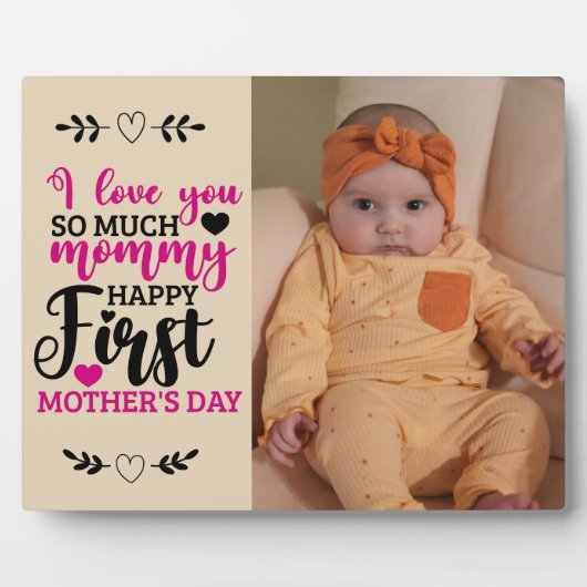Happy First Moederdag mama Fotoplaat (Voorkant)