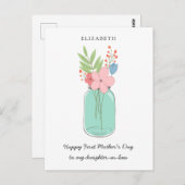 Happy First Moederdag Mason Jar Daughter in Law Briefkaart (Voorkant / Achterkant)