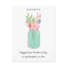 Happy First Moederdag Mason Jar Daughter in Law