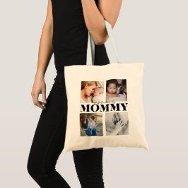 ''Happy First moederdag Mommy''' 4 Foto Canvas tas