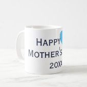 Happy First Moederdag Navy & Bright Blue Mok (Voorkant links)