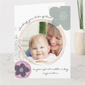 Happy First Moederdag Pop Art Flowers Foto Kaart (Voorkant)