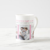 Happy First Moederdag roze 4 Foto Collage Porselein Kop (Voorkant rechts)