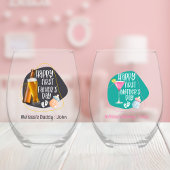 Happy First Moederdag Schattige Elegant Wijnglas Zonder Voet