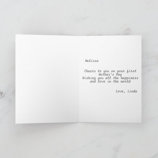 Happy First Moederdag Schattige Modern Kaart (Binnen)