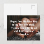 happy first moederdag, vakantiefoto minimalist briefkaart (Voorkant / Achterkant)