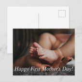 happy first moederdag, vakantiefoto minimalist briefkaart (Voorkant / Achterkant)