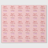 Happy first moederdag voeg naam tekst mama hart cadeaupapier (Vlak)