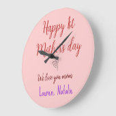 Happy first moederdag voeg naam tekst mama hart grote klok (Hoek)