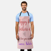 Happy first moederdag voeg naam tekst mama hart schort (Gedragen)