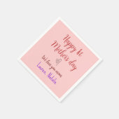 Happy first moederdag voeg naam tekst mama hart servet (Hoek)