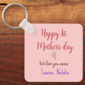 Happy first moederdag voeg naam tekst mama hart sleutelhanger (Voorkant)