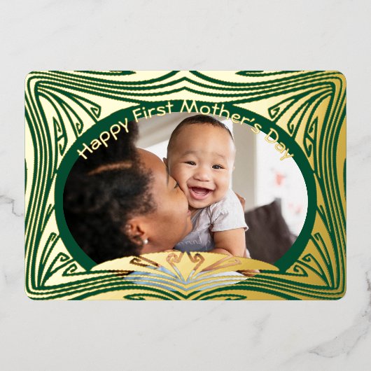 Happy First Moederdag voor onze dochter Folie Feestdagenkaart (Voorkant)